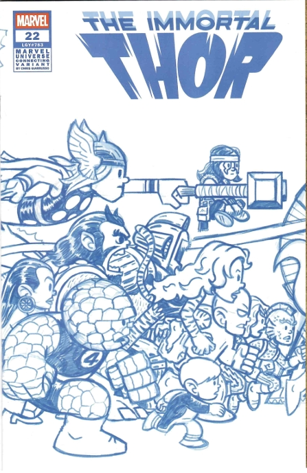 IMMORTAL THOR #22 GIARRUSSO CONNECTING BLUE LINE SKETCH WRAP VARIANT 1:50