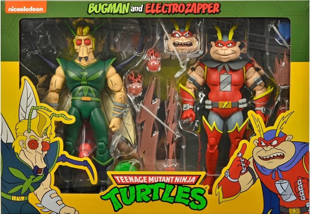 NECA Cartoon Teenage Mutant Ninja Turtles Bugman and Electrozapper 2-Pack