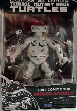 Teenage Mutant Ninja Turtles 1984 Comic Book Michelangelo Action Figure Black & White Version