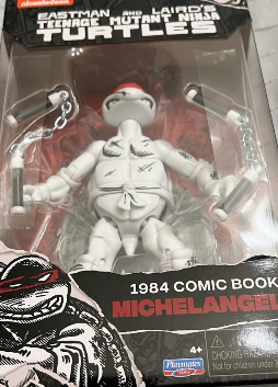 Teenage Mutant Ninja Turtles 1984 Comic Book Michelangelo Action Figure Black & White Version